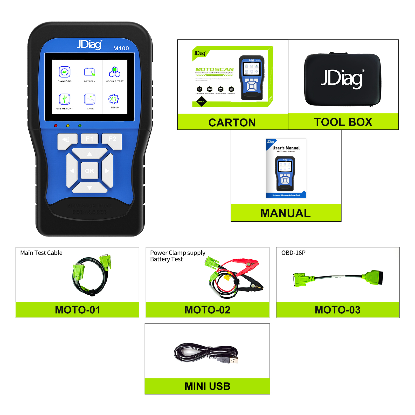 JDiag M100 Motorcycle Diagnostic Tool